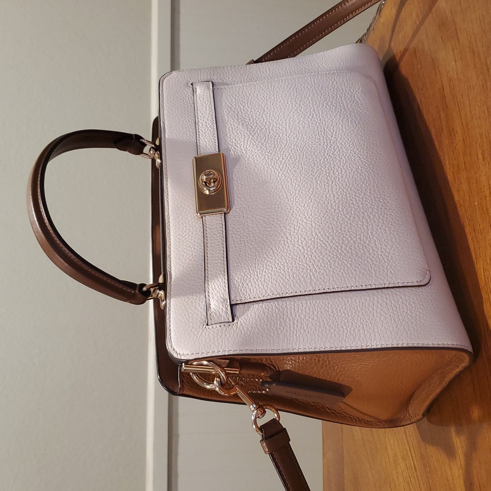 Like NEW Coach Belted Colorblock Lane Carryall Bag - Picture 2 of 13